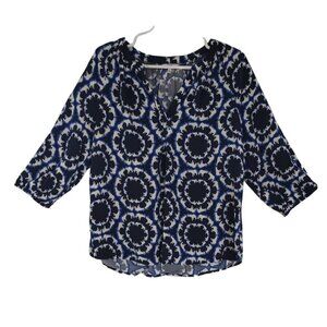 Crown / Ivy, Women's 3/4 Sleeve Blouse, Elephant Print, Size L